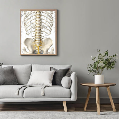 Posterizer 1 pcs-detailed anatomical illustration of the human spinal column 1-Teachers & Classrooms-Abstract & Modern Art-School and classroom ar...